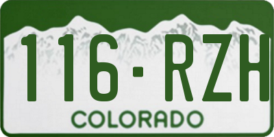 CO license plate 116RZH
