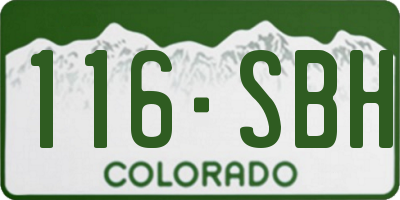 CO license plate 116SBH