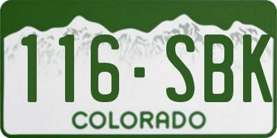 CO license plate 116SBK