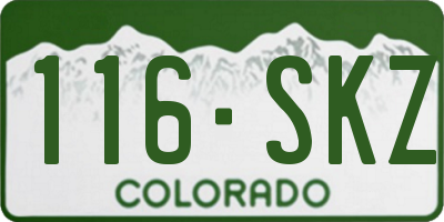 CO license plate 116SKZ