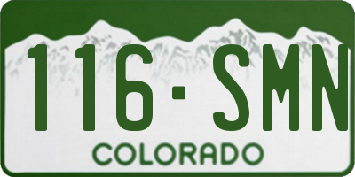 CO license plate 116SMN
