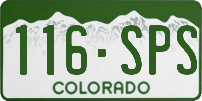 CO license plate 116SPS