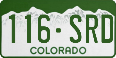 CO license plate 116SRD