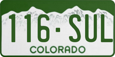 CO license plate 116SUL