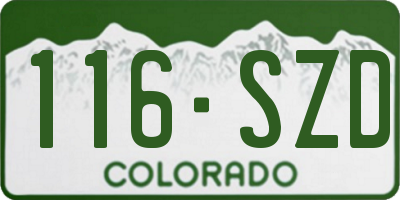 CO license plate 116SZD