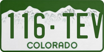 CO license plate 116TEV