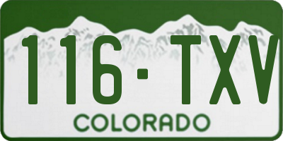 CO license plate 116TXV