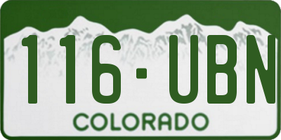 CO license plate 116UBN