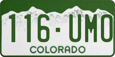 CO license plate 116UMO