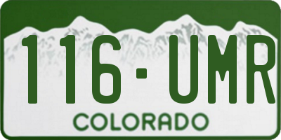 CO license plate 116UMR