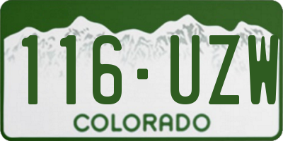 CO license plate 116UZW