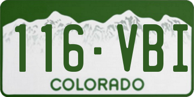 CO license plate 116VBI