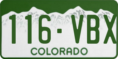 CO license plate 116VBX