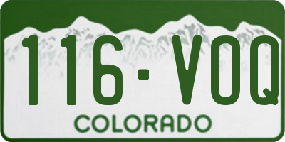 CO license plate 116VOQ