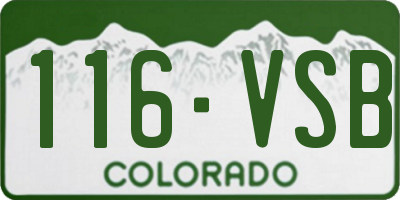 CO license plate 116VSB