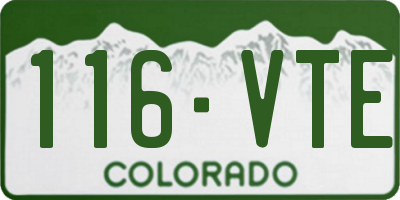 CO license plate 116VTE