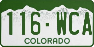 CO license plate 116WCA