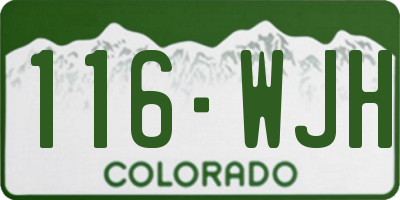 CO license plate 116WJH