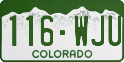 CO license plate 116WJU