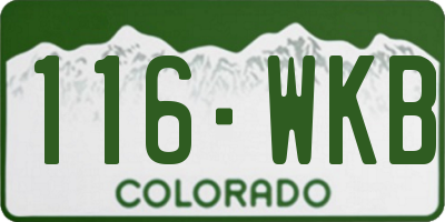 CO license plate 116WKB
