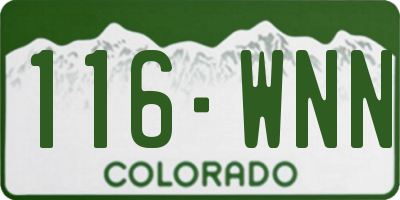 CO license plate 116WNN
