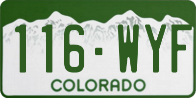 CO license plate 116WYF