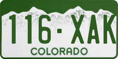 CO license plate 116XAK