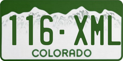 CO license plate 116XML