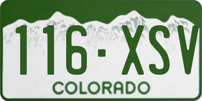 CO license plate 116XSV