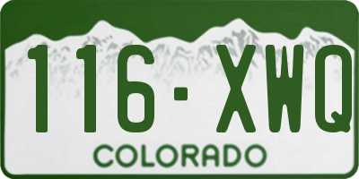 CO license plate 116XWQ