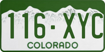 CO license plate 116XYC