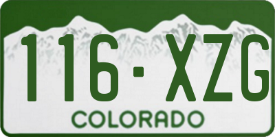 CO license plate 116XZG