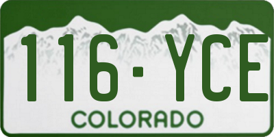 CO license plate 116YCE