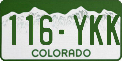 CO license plate 116YKK