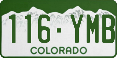 CO license plate 116YMB