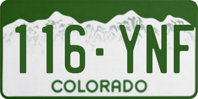 CO license plate 116YNF