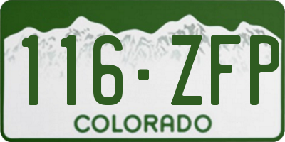 CO license plate 116ZFP