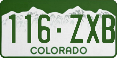 CO license plate 116ZXB