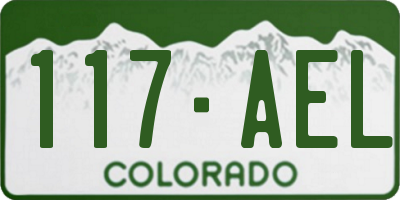 CO license plate 117AEL
