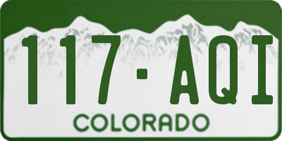 CO license plate 117AQI