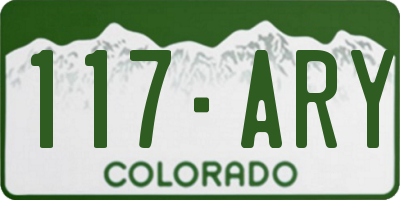 CO license plate 117ARY