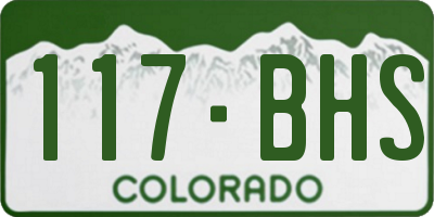 CO license plate 117BHS