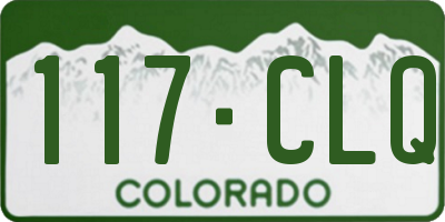 CO license plate 117CLQ