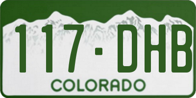 CO license plate 117DHB