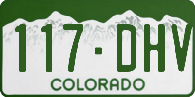 CO license plate 117DHV