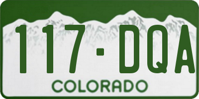 CO license plate 117DQA