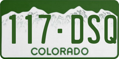 CO license plate 117DSQ