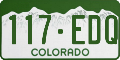 CO license plate 117EDQ