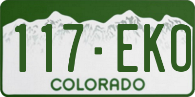 CO license plate 117EKO