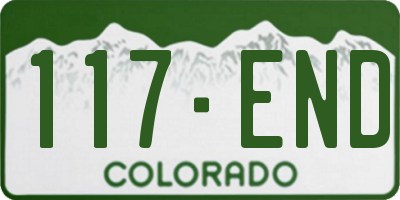 CO license plate 117END